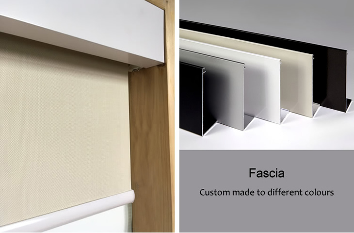 Electric roller shades with fasica
