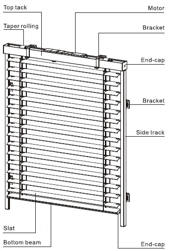 Exterior window blinds,Electric outdoor Venetian Blinds